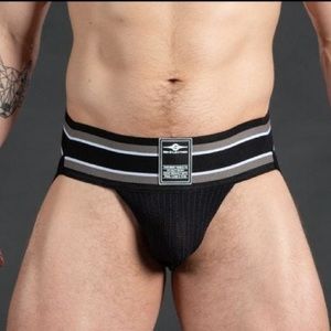NWT Mr. S. Wide Receiver Jock. Black. Small.